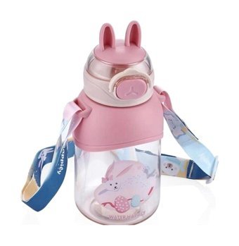 Vagonlife VGN2108 Pipetli Pembe Okul Çocuk Matara 650 ml
