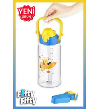 Uzspace Pipetli Sarı Okul Çocuk Matara 730 ml
