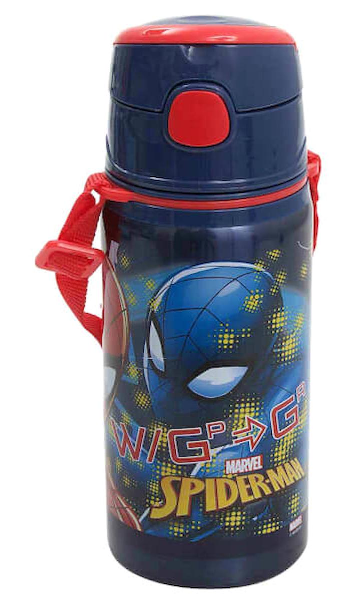 Frocx Spider Man Pipetli Mavi Okul Çocuk Matara 500 ml