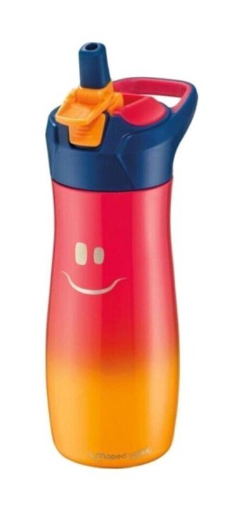 Maped Gülen Yüz Pipetli Pembe Okul Çocuk Matara 580 ml