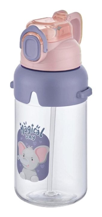 Vagonlife Boyun Askılı Mor - Pembe Okul Çocuk Matara 650 ml