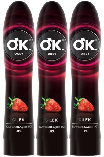 Okey Çilekli Kayganlaştırıcı Jel 3x100 ml