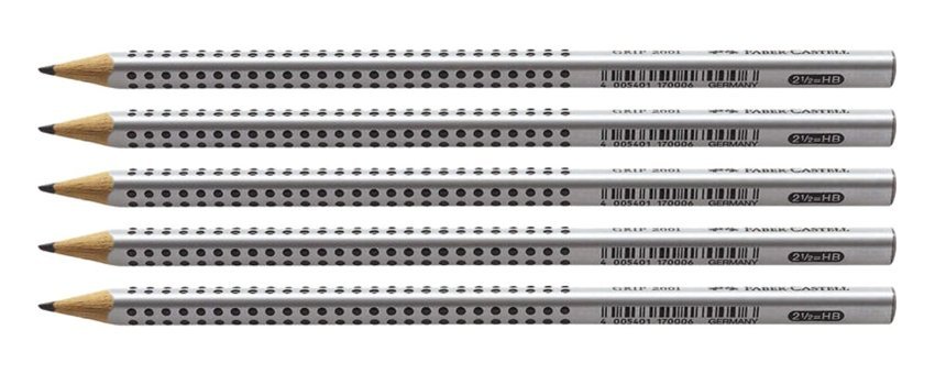 Faber-Castell Grip 5'li Köşeli Siyah HB Kurşun Kalem Seti