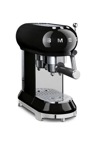 Smeg ECF01 Linea 50's Retro Style 1350 W Paslanmaz Çelik Tezgah Üstü Kapsülsüz Yarı Otomatik Espresso Makinesi Siyah