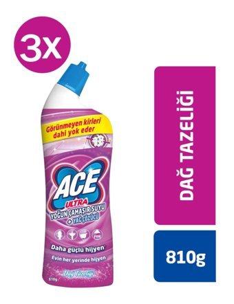 Ace Ultra Power Kokulu Mutfak İçin Konsantre Jel Çamaşır Suyu 3x810 ml