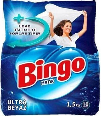 Bingo Matik Beyazlar İçin 120 Yıkamalı Toz Deterjan 12x1.5 kg