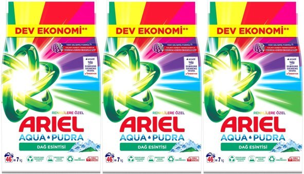 Ariel Matik Renkliler İçin 138 Yıkamalı Toz Deterjan 3x7 kg