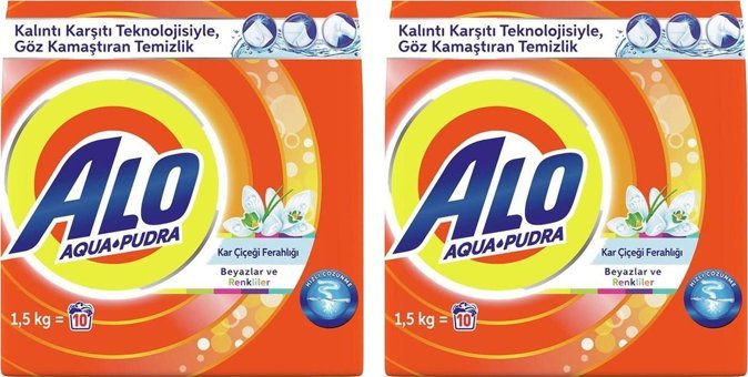 Alo Kar Çiçeği Renkliler ve Beyazlar İçin 20 Yıkamalı Toz Deterjan 2x1.5 kg