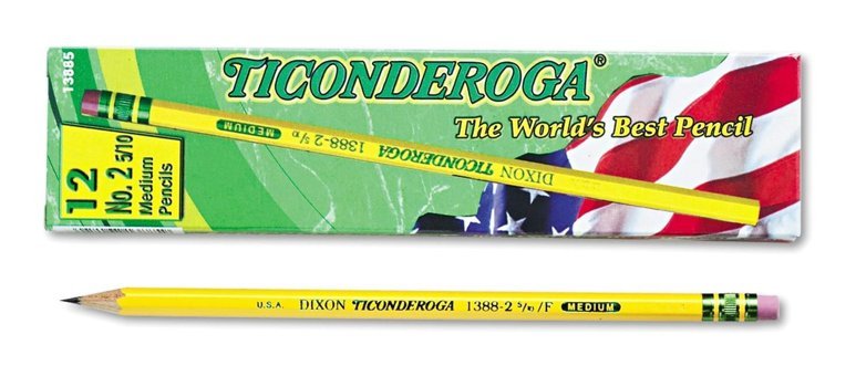 Dixon Ticonderoga 12'li Yuvarlak Siyah 2F Kurşun Kalem Seti