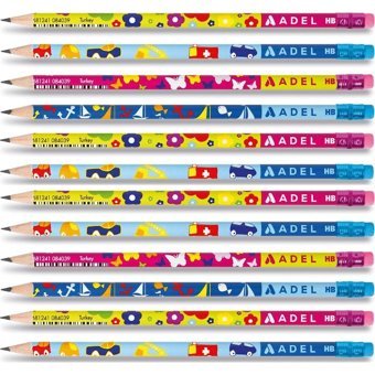 Adel Kids 12'li Yuvarlak Siyah HB Kurşun Kalem Seti