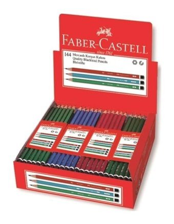 Faber-Castell 144'lü Mercanlı Köşeli Siyah 2B Kurşun Kalem Seti