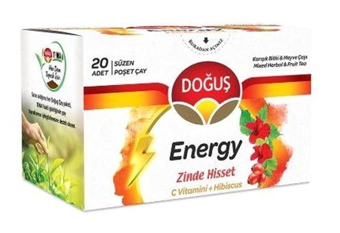 Doğuş Energy C Vitamini-Hibiscus Karışık Bitki Çayı 40 gr 20 Adet