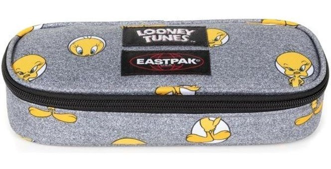Eastpak Single Tweety Gri Baskılı Bez Bölmeli Çift Gözlü Oval Cüzdan Kalemlik