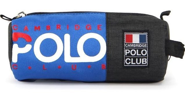Cambridge Polo Club Normcore Mavi-Gri Düz Bez Tek Gözlü Silindir Cüzdan Kalemlik