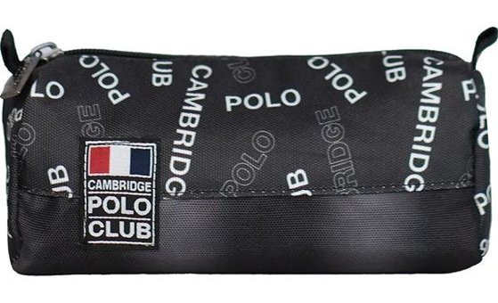 Cambridge Polo Club Rococo Siyah Desenli Bez Bölmeli Çift Gözlü Dikdörtgen Cüzdan Kalemlik
