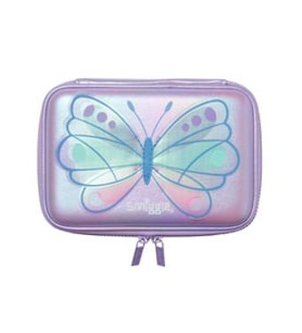 Smiggle Mor Baskılı Bez Bölmeli Tek Gözlü Dikdörtgen Cüzdan Kalemlik