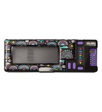 Smiggle Siyah Baskılı Metal Hesap Makineli Tek Gözlü Dikdörtgen Kutu Kalemlik