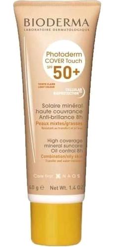 Bioderma Photoderm Cover Touch Renkli 50 Faktör Karma Ciltler İçin Leke Karşıtı Nemlendirici Ton Eşitleyici Mineral Filtreli Kapatıcılı Suya Dayanıklı Yüz Güneş Kremi 40 ml