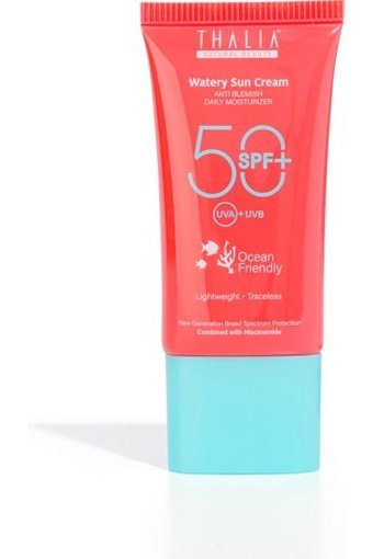 Thalia 50 Faktör Tüm Ciltler İçin Leke Karşıtı Nemlendirici Aydınlatıcı Mineral Filtreli Suya Dayanıklı Yüz Güneş Kremi 50 ml