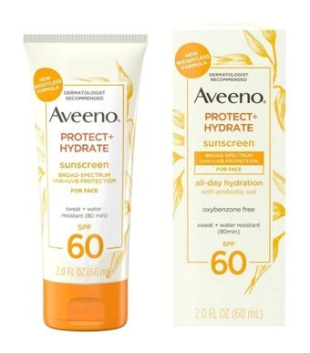 Aveeno 60 Faktör Tüm Ciltler İçin Nemlendirici Yaşlanma Karşıtı Mineral Filtreli Yağsız Suya Dayanıklı Yüz Güneş Kremi 88 ml