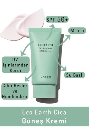 The Saem 50 Faktör Hassas Ciltler İçin Nemlendirici Suya Dayanıklı Yüz Güneş Kremi 50 ml