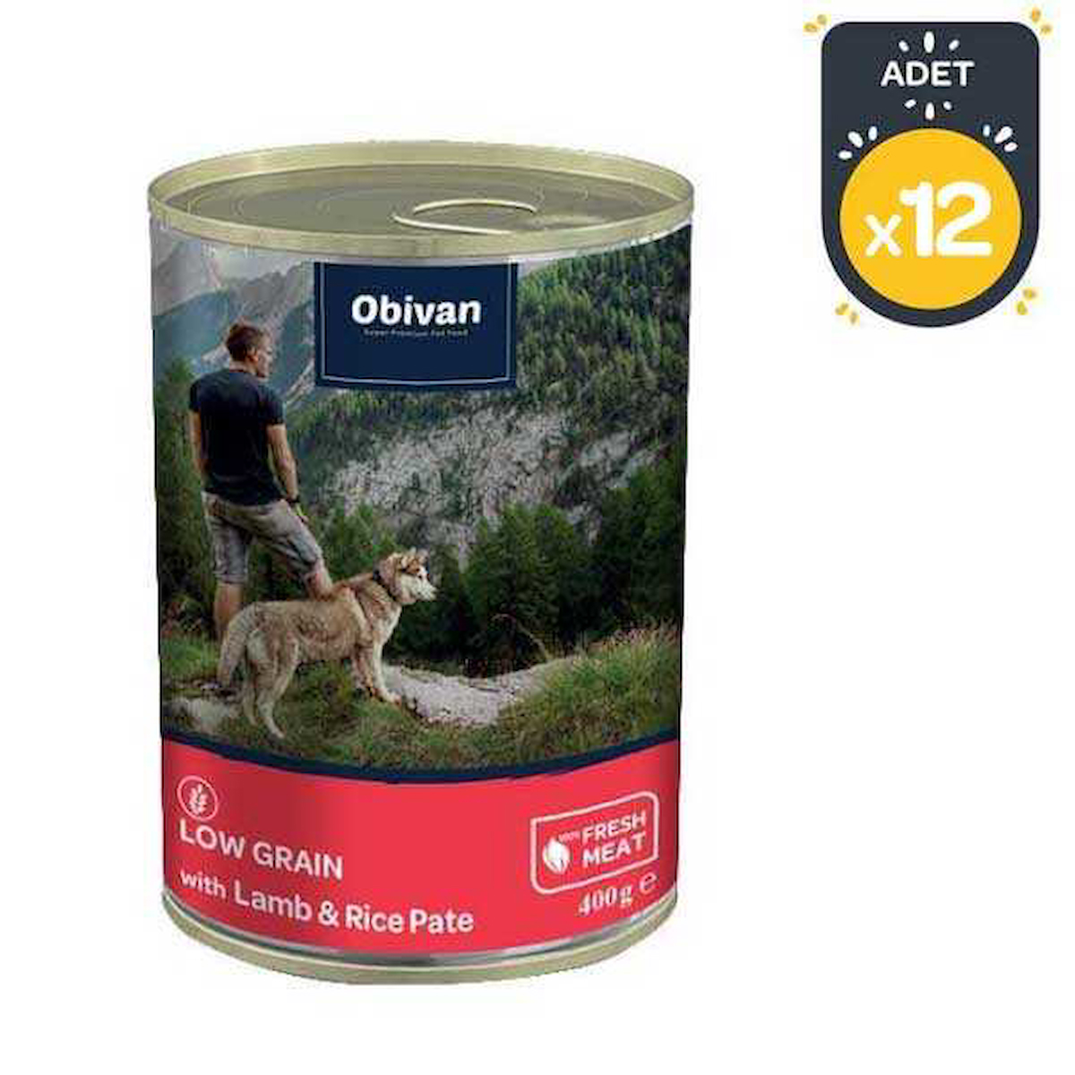Obivan Pirinçli ve Kuzu Etli Ezme Yetişkin Köpek Maması 400 gr Tekli