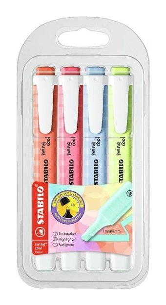 Stabilo 4'lü Pastel Renkli Kesik Uçlu Fosforlu Kalem Seti