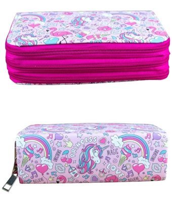 Onesize Prenses Pembe Bölmeli Katlanabilir 3 Gözlü Cüzdan Kalemlik