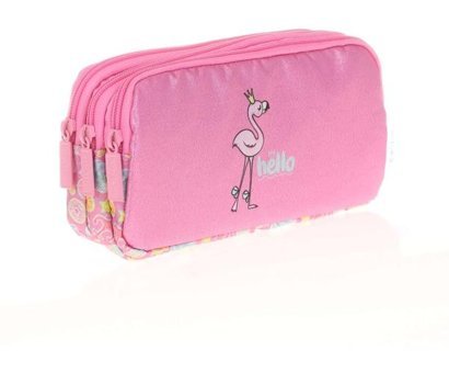 Kaukko L8098 Pembe Bölmeli Simli Çift Gözlü Cüzdan Kalemlik