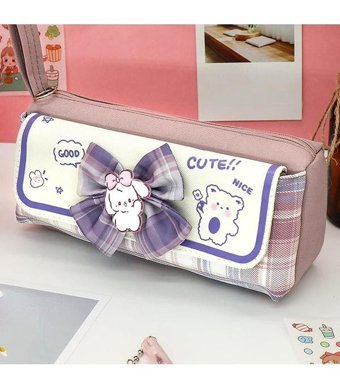 Heamor Kawaii Mor Tek Gözlü Cüzdan Kalemlik