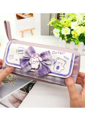 Heamor Kawaii Mor Tek Gözlü Cüzdan Kalemlik