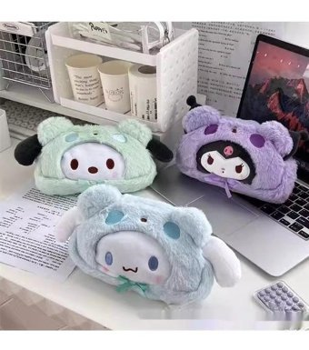 Luckystars Mavi Peluş Tek Gözlü Cüzdan Kalemlik
