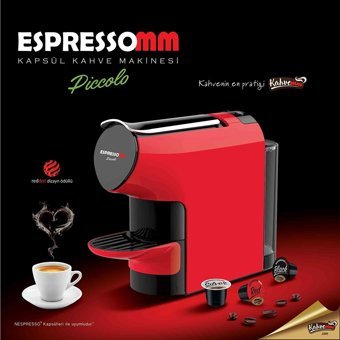 Espressomm Piccolo 1200 W Tezgah Üstü Kapsüllü Yarı Otomatik Espresso Makinesi Siyah