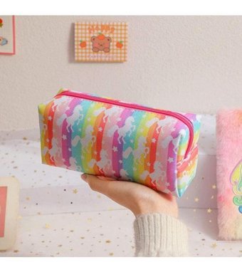 Heamor Unicorn Mor Tek Gözlü Cüzdan Kalemlik