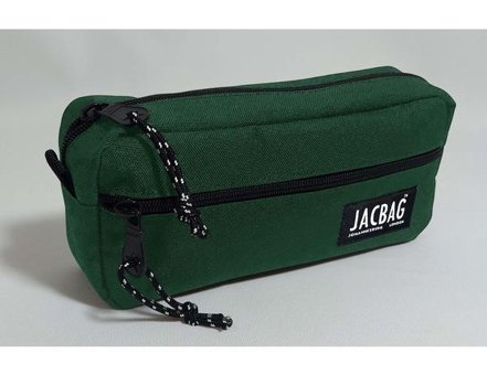 Jacbag Dual Zip Haki Bölmeli Düz Çift Gözlü Cüzdan Kalemlik