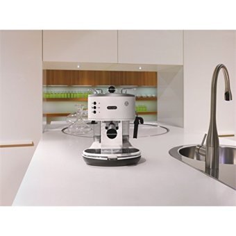 Delonghi ECO311.W Icona 1100 W Paslanmaz Çelik Tezgah Üstü Kapsülsüz Manuel Espresso Makinesi Beyaz