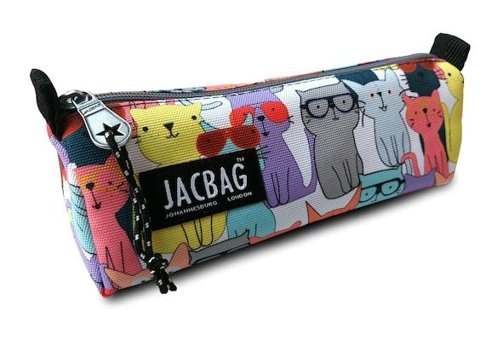 Jacbag Prime Kedi Desenli Çok Renkli Tek Gözlü Cüzdan Kalemlik