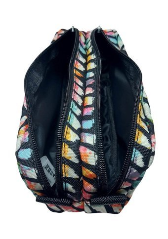 Jacbag Dual Pouch Geometrik Çok Renkli Bölmeli Çift Gözlü Cüzdan Kalemlik