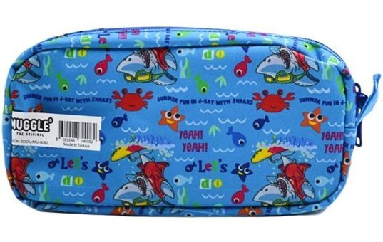 Muggle Mu-0082 Mavi Bölmeli Çift Gözlü Cüzdan Kalemlik