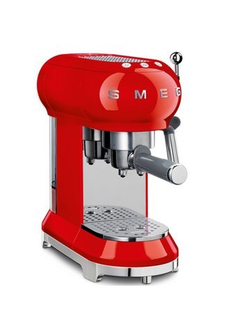 Smeg ECF01 Linea 50's Retro Style 1350 W Paslanmaz Çelik Tezgah Üstü Kapsülsüz Yarı Otomatik Espresso Makinesi Kırmızı