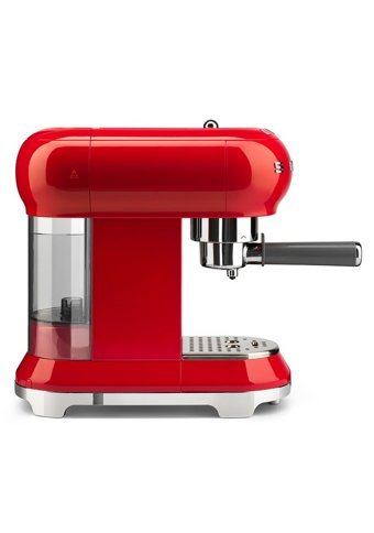Smeg ECF01 Linea 50's Retro Style 1350 W Paslanmaz Çelik Tezgah Üstü Kapsülsüz Yarı Otomatik Espresso Makinesi Kırmızı