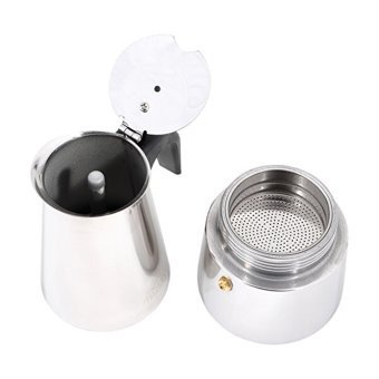 Any Morning Fe001-4 Paslanmaz Çelik Tezgah Üstü Kapsülsüz Taşınabilir Mini Manuel Espresso Makinesi Gri