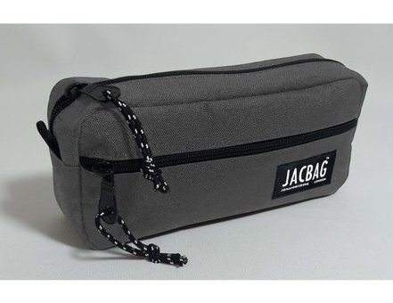 Jacbag Dual Zip Gri Bölmeli Düz Çift Gözlü Cüzdan Kalemlik