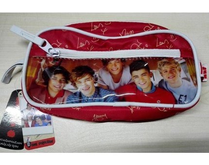 One Direction Kırmızı Bölmeli Çift Gözlü Cüzdan Kalemlik