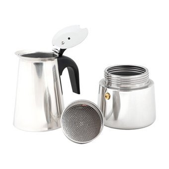 Any Morning Fe001-4 Paslanmaz Çelik Tezgah Üstü Kapsülsüz Taşınabilir Mini Manuel Espresso Makinesi Gri