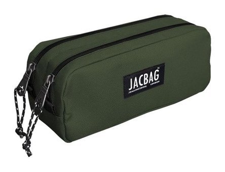 Jacbag Dual Pouch Haki Bölmeli Düz Çift Gözlü Cüzdan Kalemlik