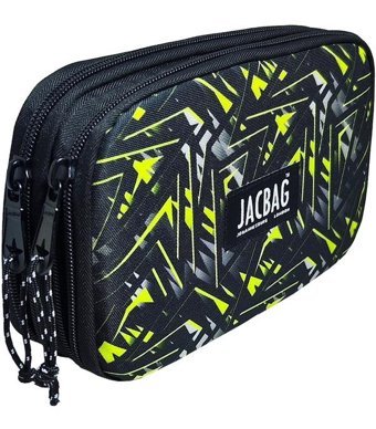 Jacbag Jac-11 Gri-Sarı Bölmeli Çift Gözlü Cüzdan Kalemlik