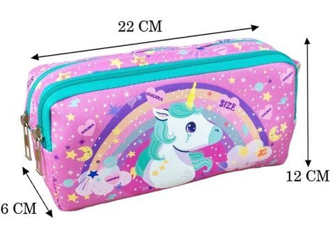 Onesize Unicorn Pembe Bölmeli Çift Gözlü Cüzdan Kalemlik