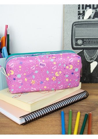 Onesize Unicorn Pembe Bölmeli Çift Gözlü Cüzdan Kalemlik