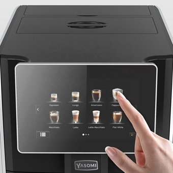 Yasomi 1250 W Tezgah Üstü Kapsülsüz Öğütücülü Tam Otomatik Espresso Makinesi Siyah